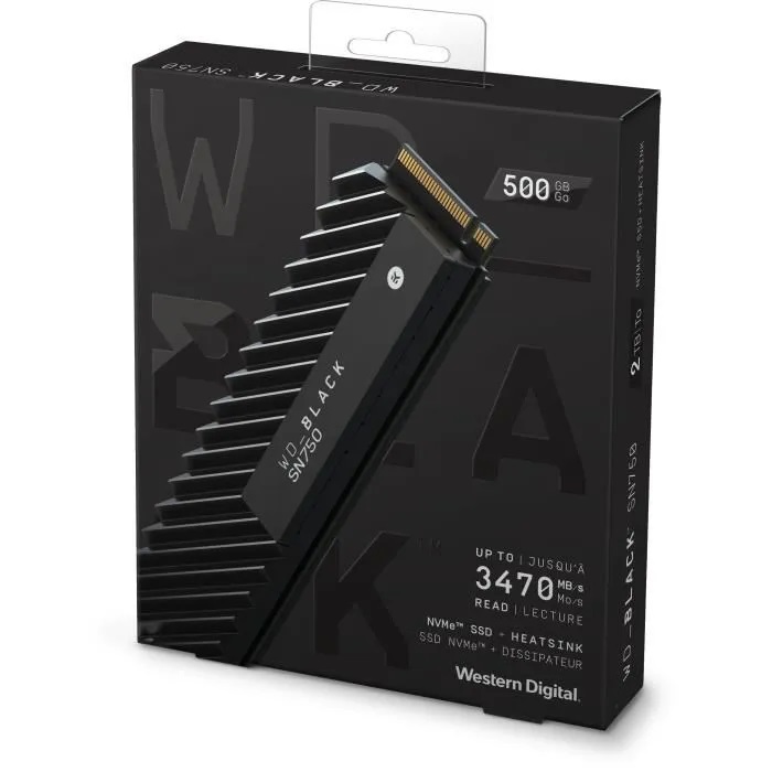 SSD Western digital Black SN750 500gb M.2 Int NVMe Hotsink  WDS500G3XHC-00SJG0