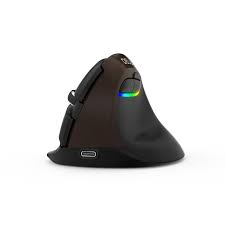 Mouse Delux M618Mini RGB Wireless-BT-Recargable 1000MA Vertical Ergonomico