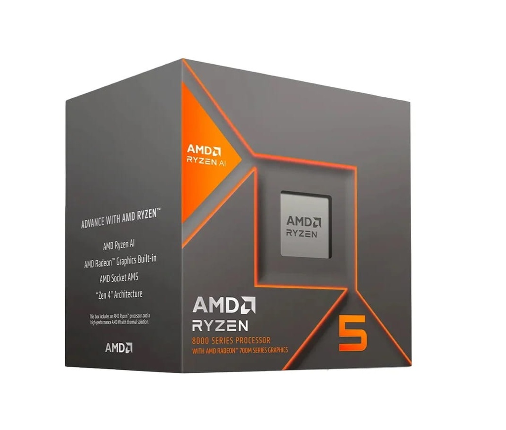 Procesador Amd Am4 Ryzen 5 8600g Am5 4.3Ghz Base up to 5.0Ghz Max Boost 6 core 12 hilos Cache 22mb 65w Without Thermal Solution