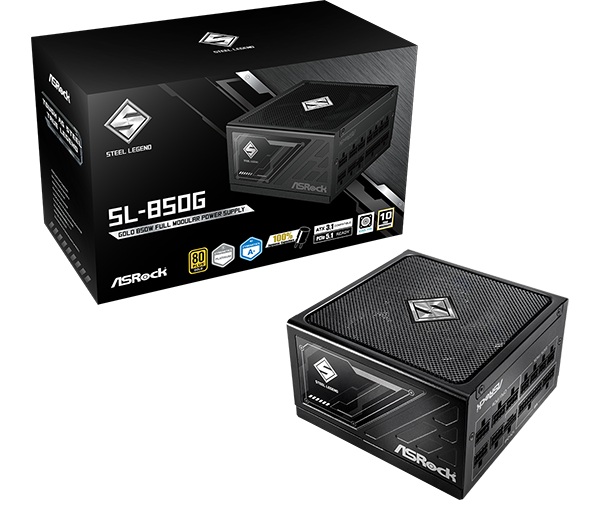 FUENTE DE PODER ASROCK Steel Legend SL-850G 850 watts Certificacion 80 plus Gold modular ATX