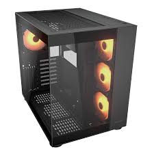 Case Cougar Gamer FV150 RGB vidrio templado Mid-Tower no incluye fuente de poder negro 385KA10.0001