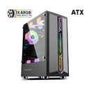 Case Armaggeddon Gamer Triton Pro 300 Bk Mid Tower ATX 3 Fans ARGB Black Vidrio Templado