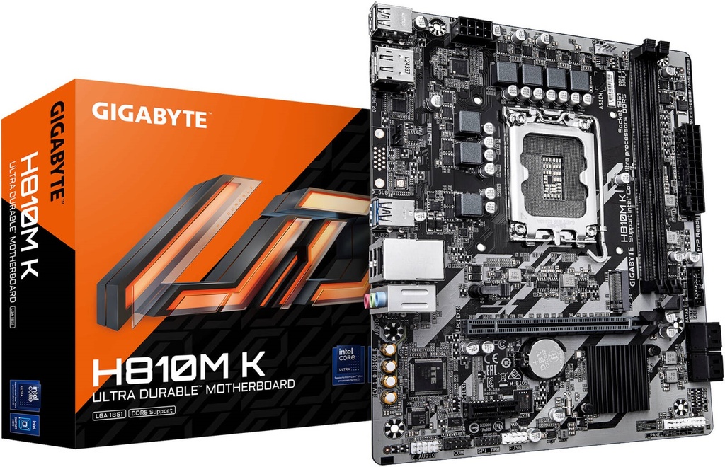 Mbo Gigabyte H810m K Intel Core Ultra Lga1851 Ddr5-6400 Dp Hdmi M.2 10usb Pcie4.0 Micro-atx