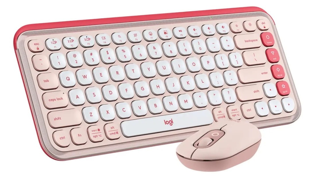 TECLADO + MOUSE LOGITECH POP ICON INALAMBRICO ROSE 920-013053