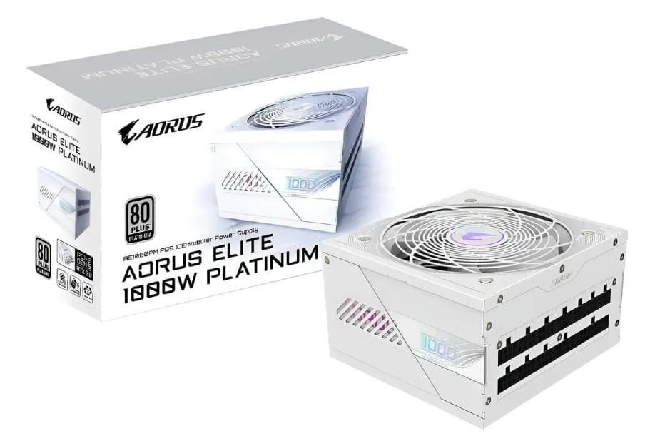 Fuente de Poder Gigabyte Aorus Elite 1000W Platinum White Full Modular GP-AE1000PM PG5 ICE