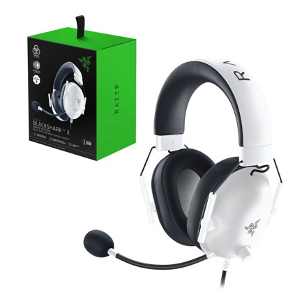 HEADSET RAZER BLACKSHARK V2 X WHITE EDITION 3,5MM MULTIPLATAFORMA PC MAC PS5 XBOX SWITCH CELULAR PN: RZ04-03240700-R3U1