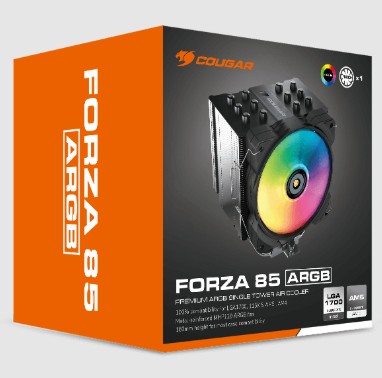 CPU COOLER Cougar Forza 85 ARGB Enfriamiento por aire 1 fan LGA1700 AM4/AM5 CGR-FZA85-ARGB