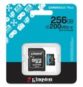 Memoria Kingston Micro Sd 256gb Canvas Go! Plus up to 200MB/s Read Class 10 Con Adaptador SDCG4/256GB