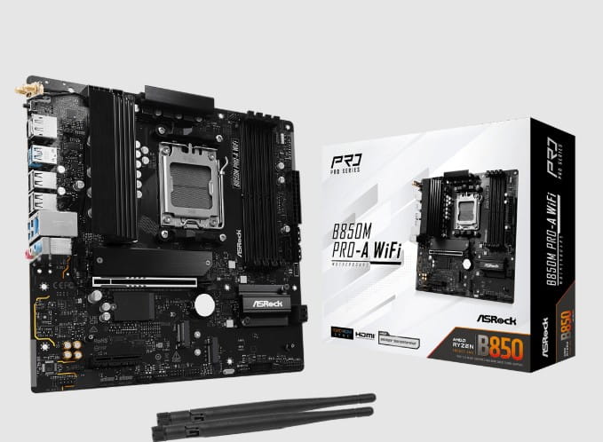 MBO ASROCK B850M Pro-A Wifi AM5 4DDR5 HDMI DP USB3,2 4M.2 PCIe5.0 Micro-ATX