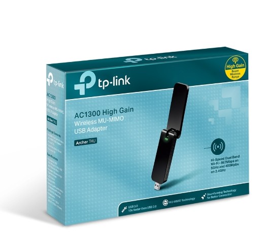 Tarjeta Wireless USB Adapter TP-LINK ARCHER T4U AC1300 MU-MIMO PN 0152502318