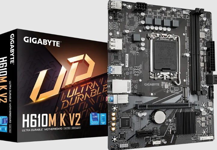 Mbo Gigabyte H610M K V2 DDR5 14va-13va-12va LGA1700 2XDDR5 HDMI DP M.2 6USB2.0 4USB3.2 PCIe4.0 mATX