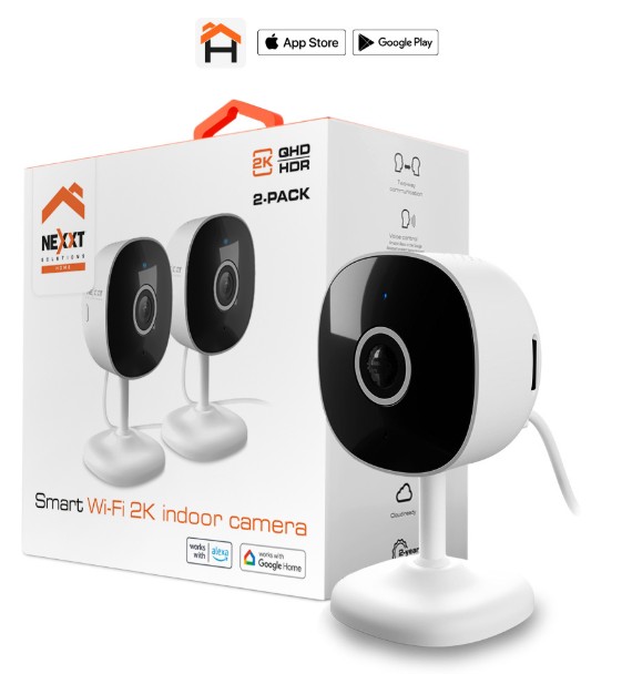 Camara Nexxt Solutions Home NHC-I710 2PK 2K QHD HDR Smart Wifi 2k Indoor 2-Pack