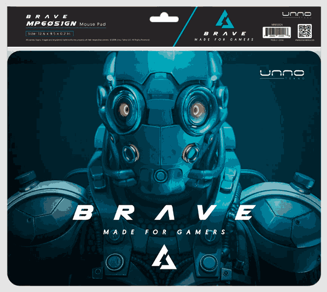 Mouse Pad Unno Tekno MP6051GN Brave Gaming L 32x24cm