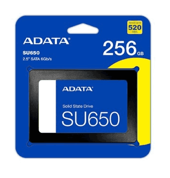 Disco Duro Solido Adata 256gb SU650 2,5Inch SATA III Hasta 520MB/s ASU650SS-256GT-R