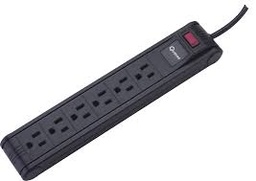 [LT4251] Cortapicos Quasad 6 Tomas NEMA5-15R QSP-221 110V-240V negro