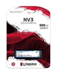 [LT4540] SSD Kingston NV3 M.2 de 500Gb NVME SNV3S/500G 2280  PCIe 4.0 x 4 NVMe 5000-3000MB-s NAND 3D