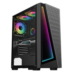 [LT4592] Case Gaming Gamemax PRISM /1*USB 3.0/2*USB 2.0/1*HDD/2*SSD/CHASIS NEGRO ATX/VIDRIO TEMPLADO/3*VENTILADORES INTERNO/SIN FUENTE