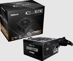 [LT4762] Fuente de poder Asrock Challenger CL-750B 750 watts certificacion 80 plus bronce ATX conector PCIe nativo 12V-2X6 BOOST de +5 Integrado