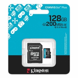 [LT4887] Memoria Kingston Micro Sd 128gb Canvas Go! Plus Class 10 Up to 200Mb/s Read Con Adaptador Ideal Celulare SDCG4/128GB