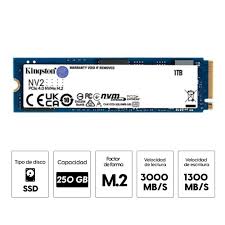 SSD Kingston NV2 M.2 de 250Gb NVME PCIe Gen4.0 SNV2S-250G 