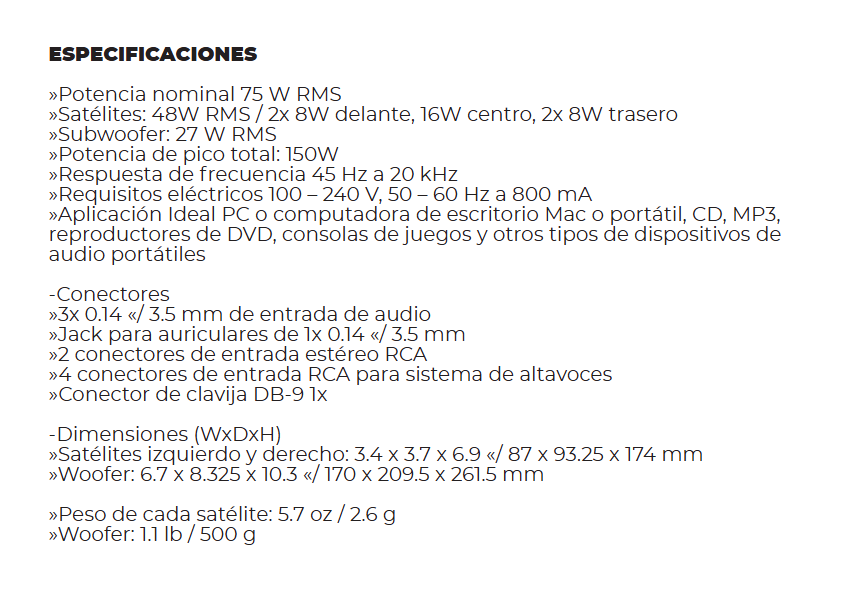 Parlantes Logitech 5,1 Z506 NEGRO 75w RMS 980-000430