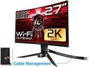 Monitor Asrock gamer PG27Q15R2A 27 inch LED curvo QHD (2560 x 1440) 165Hz 1ms HDMI Display Port WiFi