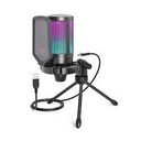 Microfono FIFINE AmpliGame A6V USB with Volume Dial Mute Button & RGB for Streaming on PC-Laptop PS 4-5