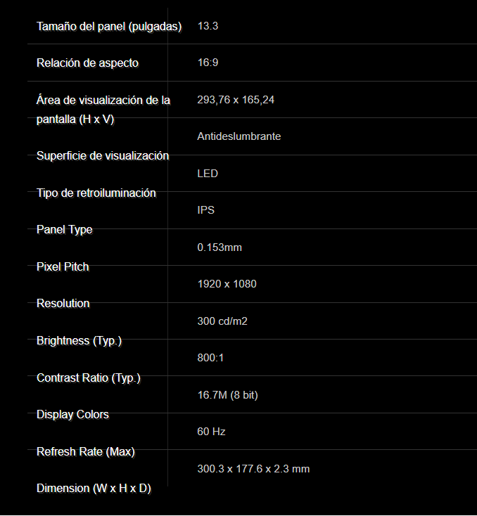 KIT DE PANELES LATERALES ASROCK 13.3 PULGADAS IPS LED 1920X1080PARA CASE 90-MCA100-00UARF
