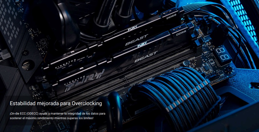 Memoria Ram Kingston 16Gb DDR5 FURY Beast 5600MT/s CL40 - 1.25 XMP KF556C40BB-16