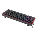 Teclado Gaming Redragon FIZZ PRO K616-RGB Negro Mecanico Wireless 60% Switch Rojo Wired / 2.4Ghz / BT