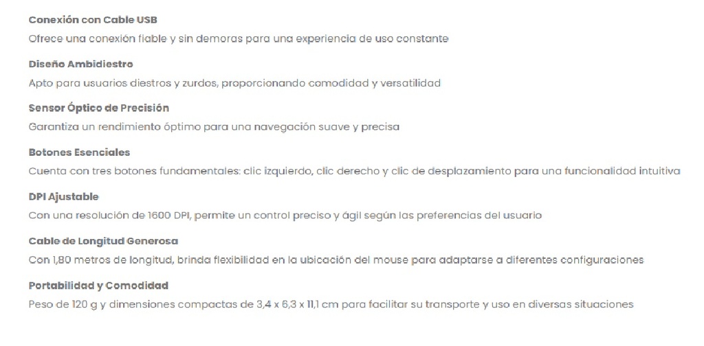 Mouse Lenovo 300 USB Black 1600 DPI para diestros y zurdos