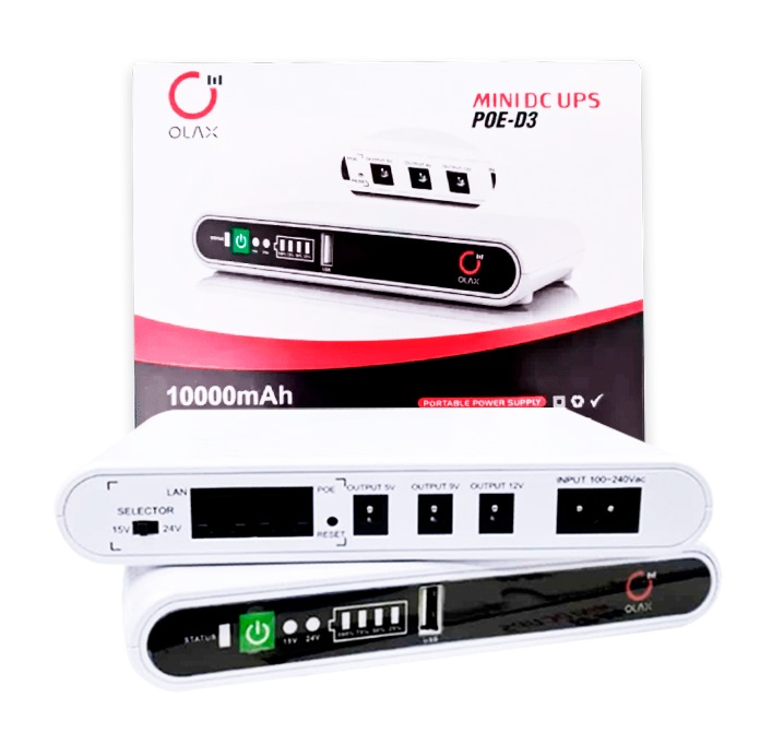 UPS Mini Olax Mini DC UPS POE-D3 10000mAh USB 5V 9V 12V