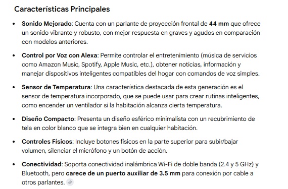 Parlante Echo Dot. 5ta Gen. Inteligente Alexa White UPC 840080531083