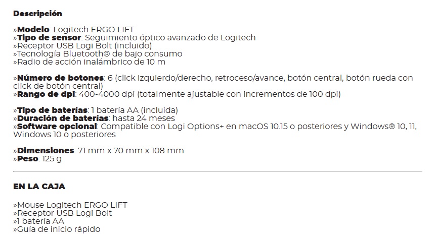 Mouse Logitech Lift Right Vertical Ergonomic Elevador Grafito 910006466