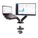 Soporte Para Monitor Quasad Doble Brazo para Escritorio Mon-17-32inch con Bandeja para Laptop De 11-17inch QARM QARML