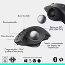 Mouse Logitech MX Ergo S Wireless TrackBall Logi Bolt Black Bluetooth Bateria Recargable 910-007261