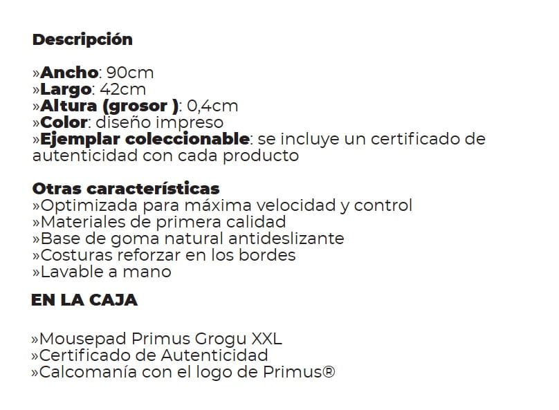 Mouse pad Primus Gaming Arena XXL Star Wars Grogu 900X420X4mm  PMP-S15GR-XXL