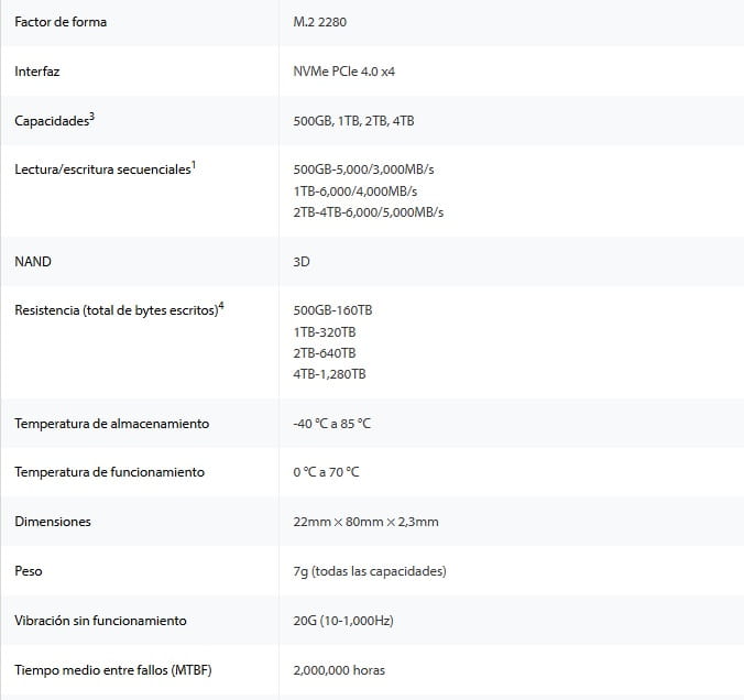 SSD Kingston NV3 M.2 de 500Gb NVME SNV3S/500G 2280  PCIe 4.0 x 4 NVMe 5000-3000MB-s NAND 3D