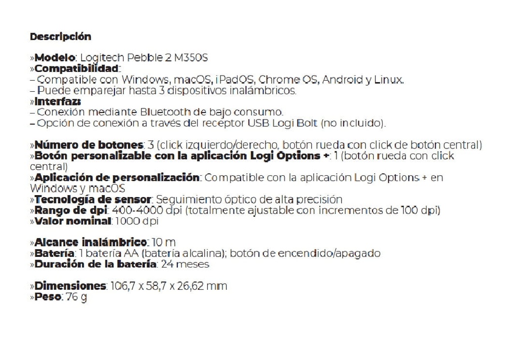 Mouse Logitech wireles M350S Pebble Mouse 2 White Wireless RF - BT 4000DPI 910-007047