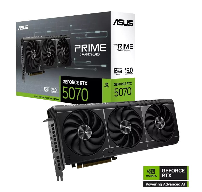Tarjeta de Video Asus Prime RTX-5070 12Gb Oc Edition Gddr7 128bit 1hdmi 3dp 3vent Pcie 5.0 PRIME-RTX5070-O12G