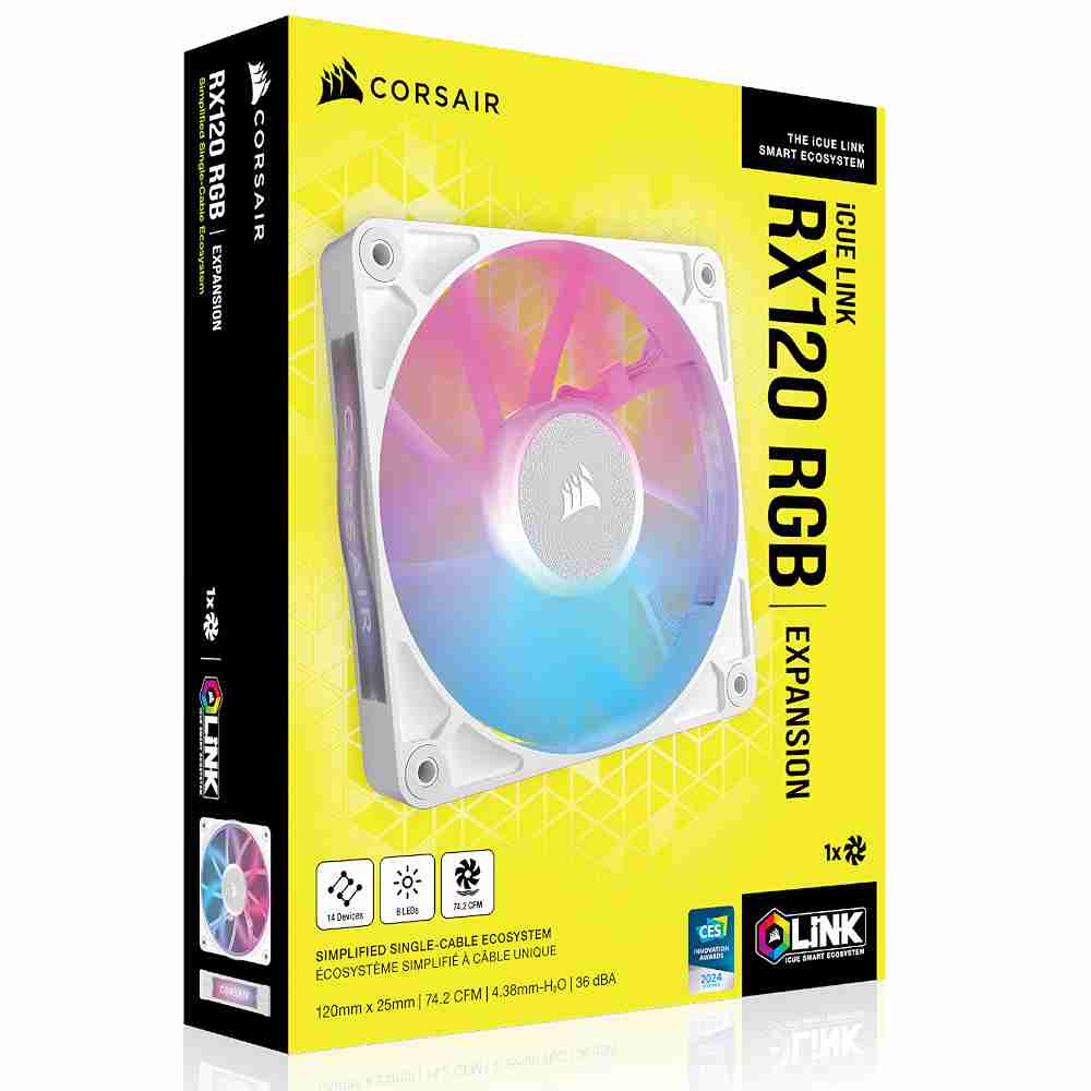 Fan Single Corsair Icue Link Rx120 Rgb 120mm Pwm Expansion White CO-9051021-WW