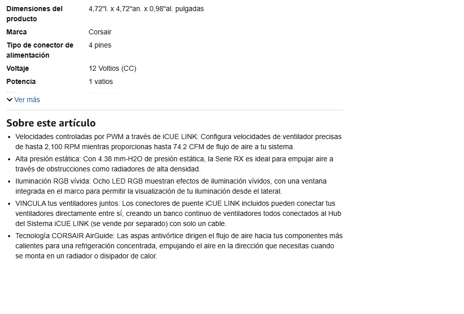 Fan Single Corsair Icue Link Rx120 Rgb 120mm Pwm Expansion White CO-9051021-WW