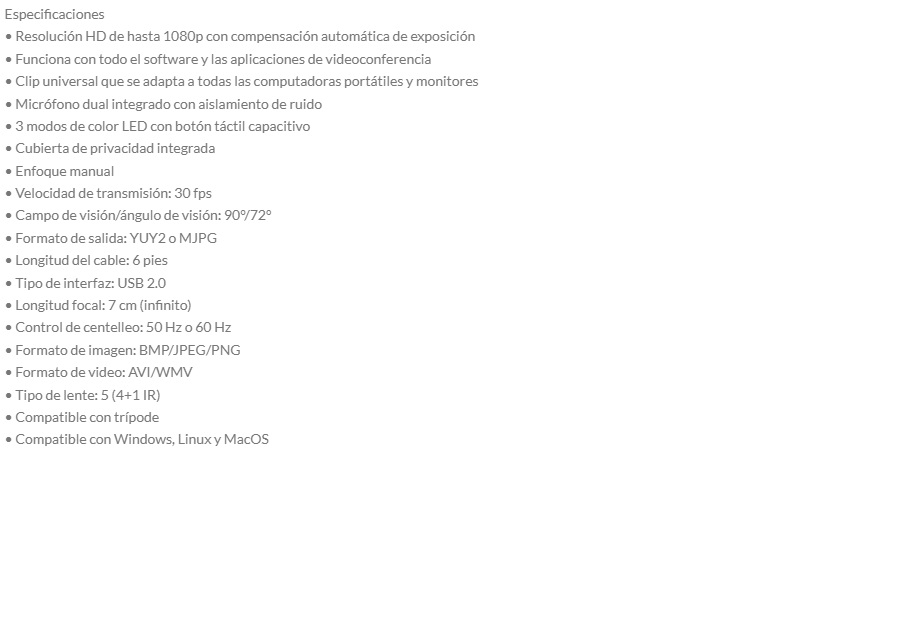 Camara Web Argom FULL HD 1080P con micrófono-led cam45 ARG-WC-9145BK-A00685