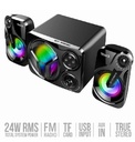 PARLANTE SONIC GEAR TITAN 3 BTMI  2.1 BLUETOOTH AUX IN TF CARD FM RADIO USB  COLOR NEGRO CON GRIS/ POTENCIA 24W TOTAL  / ILUMINACION RGB