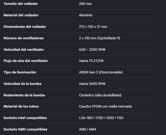 MAG CORELIQUID A15 240 2X ARGB Gen2 fan, ARGB Gen2 Block. Color Box