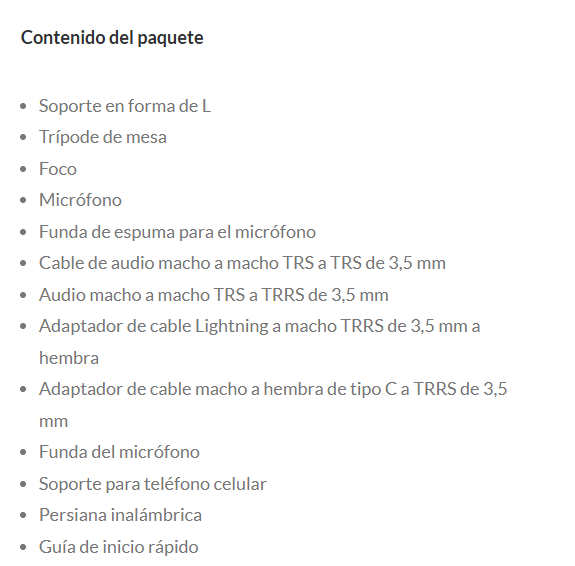 Kit UnnoTekno influencer Pro + vlogging kit Compatible con teléfonos y cámaras PH1902BK