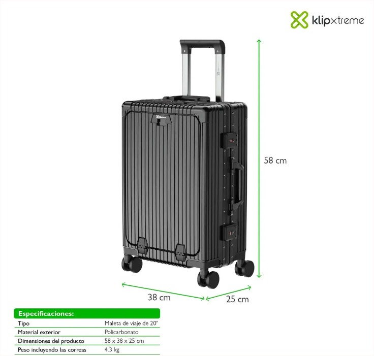 Maleta Premiun Klip Xtreme GlobeBizman KNL-500 para laptop de 15,6" candado de combinacion