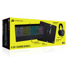 Teclado + Mouse Corsair - Gamer K55 Harpoon + HS50 + MM100 Combo 4 en 1 Bundle  -  CH-9226A65-SP