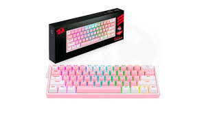 Teclado Gaming Redragon FIZZ PRO K616-RGB BLANCO/ROSADO MECANICO WIRELESS 60% SWITCH ROJO