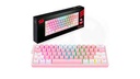 [LT4179] Teclado Gaming Redragon FIZZ PRO K616-RGB BLANCO/ROSADO MECANICO WIRELESS 60% SWITCH ROJO